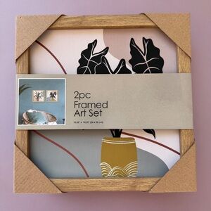 2-Piece Modern Botanical Framed Wall Art Set